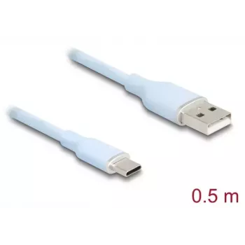 Cabo USB DeLOCK 81221 USB 2.0 0,5 m USB A USB C azul