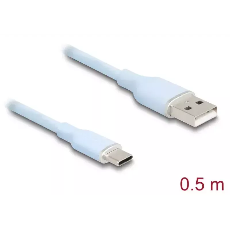 Cabo USB DeLOCK 81221 USB 2.0 0,5 m USB A USB C azul