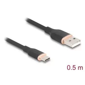 Cabo USB DeLOCK 81225 0,5 m USB A USB C preto
