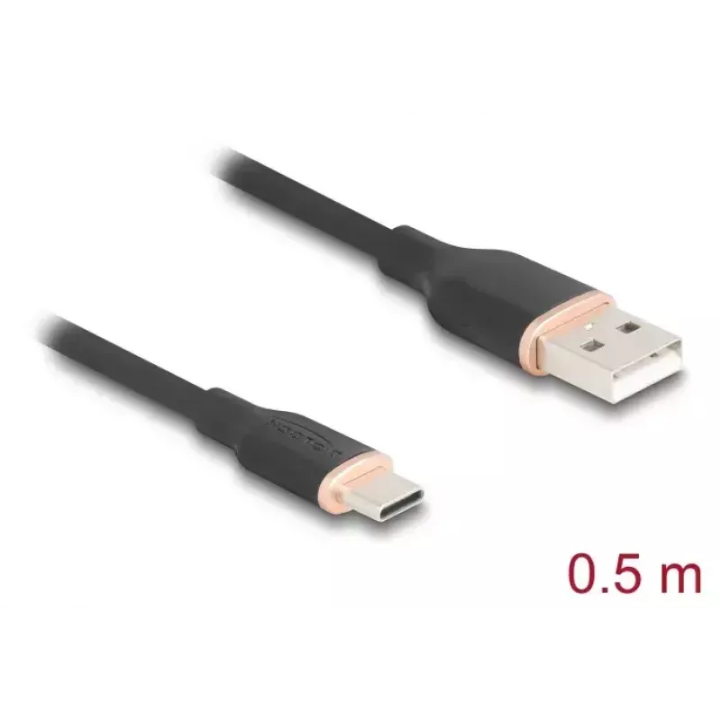 Cabo USB DeLOCK 81225 0,5 m USB A USB C preto