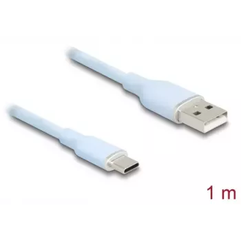 Cabo USB DeLOCK USB 2.0 1 m USB A USB C azul 81222