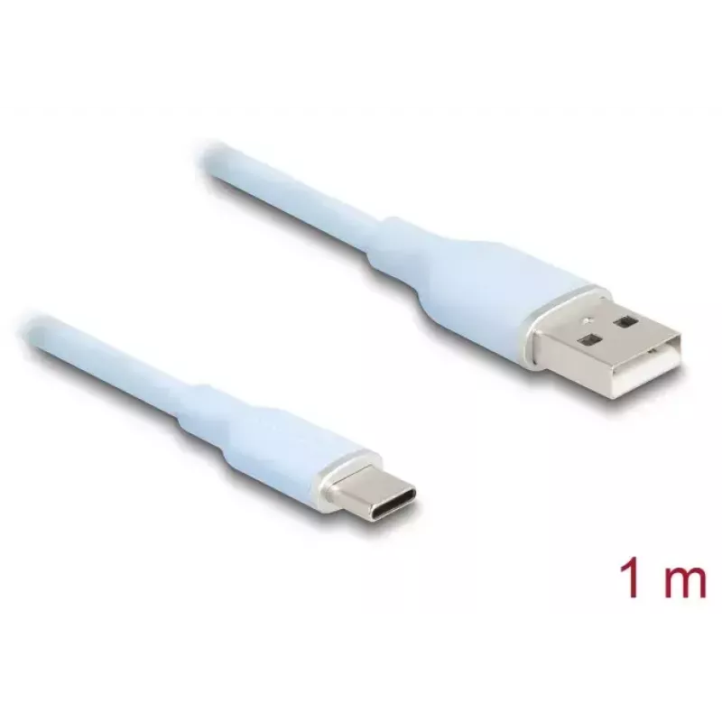 Cabo USB DeLOCK USB 2.0 1 m USB A USB C azul 81222