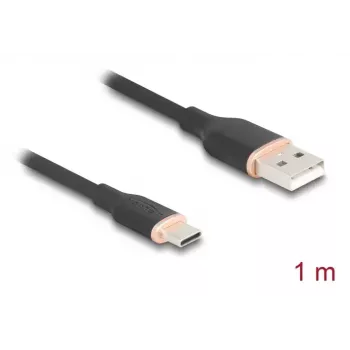 Cabo USB DeLOCK USB 2.0 1 m USB A USB C preto