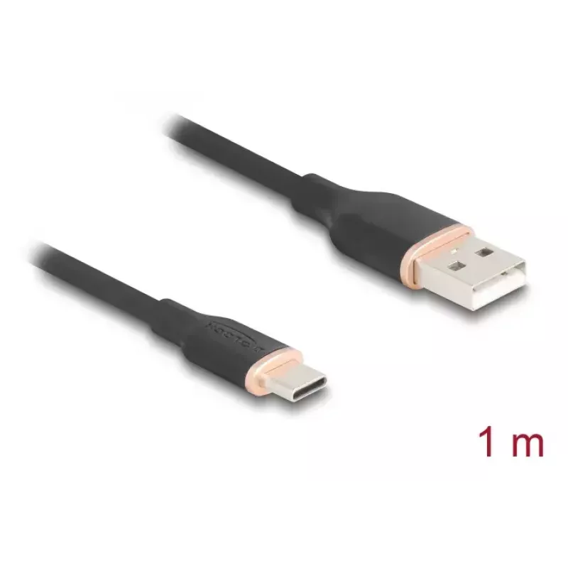 Cabo USB DeLOCK USB 2.0 1 m USB A USB C preto