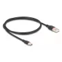 Cabo USB DeLOCK USB 2.0 1 m USB A USB C preto