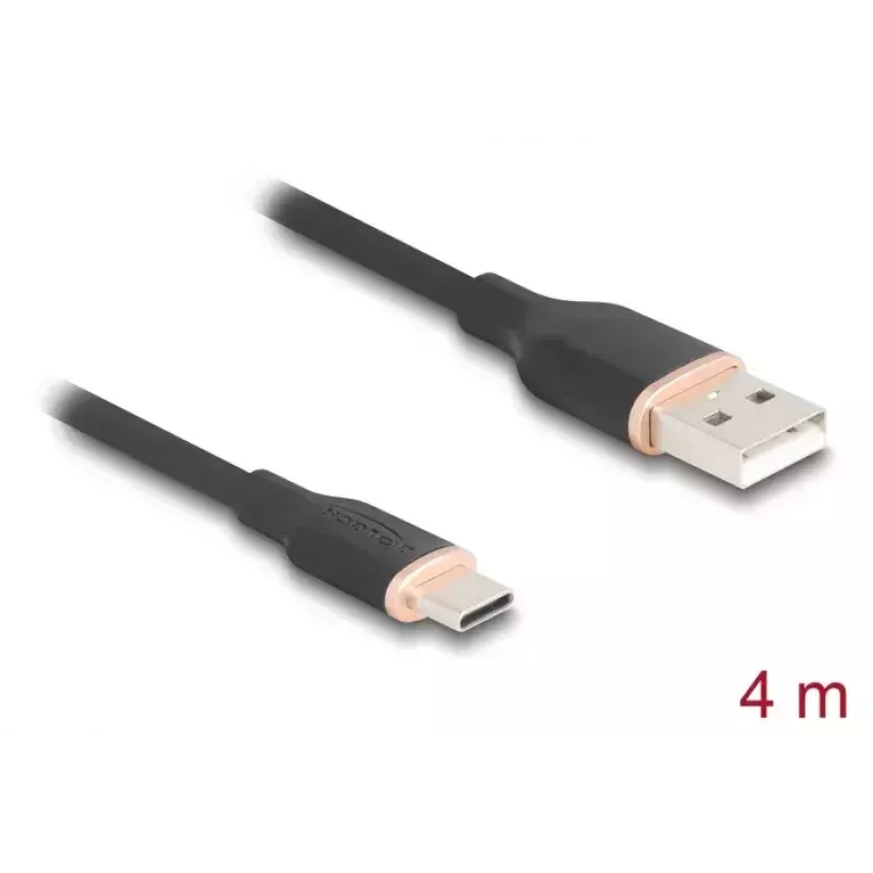 Cabo USB DeLOCK USB 2.0 4 m USB A USB C preto 81228