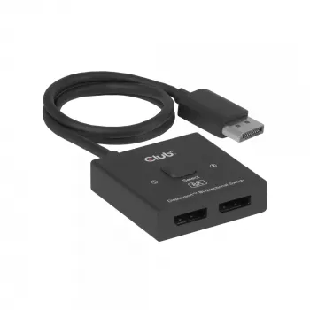 Switch bidirecional DisplayPort 2-em-1 CLUB3D CSV-1009 — 2 saídas DisplayPort, 8K@60Hz, preto
