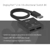 Switch bidirecional DisplayPort 2-em-1 CLUB3D CSV-1009 — 2 saídas DisplayPort, 8K@60Hz, preto