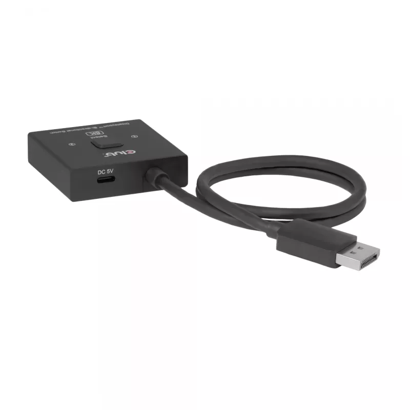 Switch bidirecional DisplayPort 2-em-1 CLUB3D CSV-1009 — 2 saídas DisplayPort, 8K@60Hz, preto