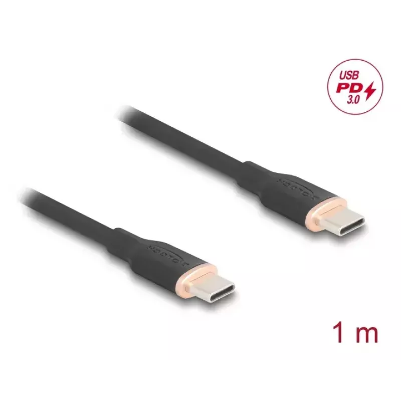 Cabo USB DeLOCK USB 2.0 1m USB C preto 81238