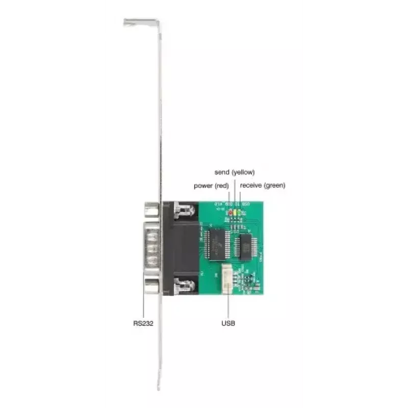 DELOCK 90582 Conversor/Repetidor/Isolador USB 2.0 para RS-232 Série, FTDI FT231XS, verde aço inoxidável