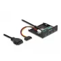 Hub USB 3.2 Gen 1 interno 3,5 polegadas DeLOCK 4 portas preto