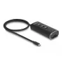 DeLOCK Hub USB 3 Portas 10 Gbps com leitor SD Micro SD Type-C cabo 60 cm