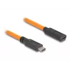 Cabo USB Delock USB Type-C macho para USB Type-C fêmea 1m 5Gbps laranja