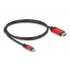 Cabo DeLOCK USB Type-C para HDMI DP Alt Mode 8K 60 Hz HDR 1 m vermelho