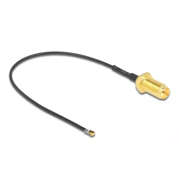 Cabo coaxial DeLOCK 12654 0,1 m RP-SMA MHF 4L LK preto