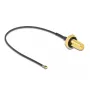 Cabo coaxial DeLOCK 12655 0,1 m RP-SMA MHF 4L LK preto