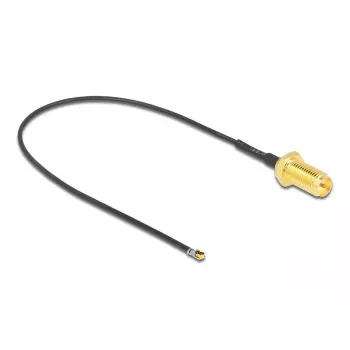 Cabo coaxial DeLOCK 12656 0,2 m RP-SMA MHF 4L LK preto