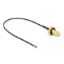 Cabo coaxial DeLOCK 12657 0,2 m RP-SMA MHF 4L LK preto