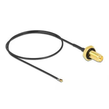 Cabo coaxial DeLOCK 12659 0,35 m RP-SMA MHF 4L LK preto