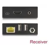 Extensor KVM DELOCK 65957 — transmissor e recetor HDMI e USB, com fios, até 70 m, 18 Gbit/s, 600 MHz, preto