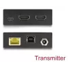 Extensor KVM DELOCK 65957 — transmissor e recetor HDMI e USB, com fios, até 70 m, 18 Gbit/s, 600 MHz, preto