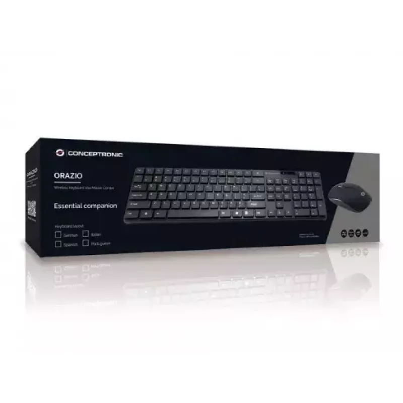 Conjunto de teclado e rato sem fios Conceptronic Orazio ORAZIO01ES