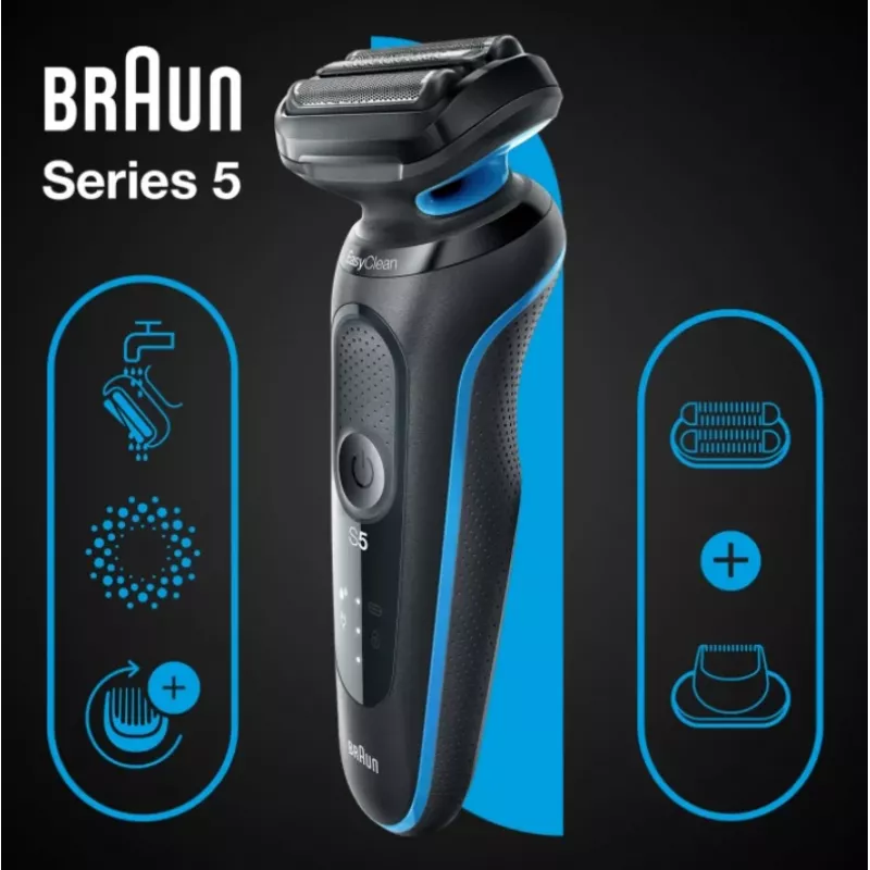 Braun Series 5 51-B1820s máquina de barbear de lâminas preto, azul