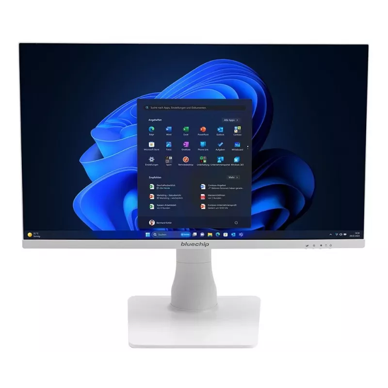 bluechip BUSINESSline AIO2350 *white* processador Intel® Core™ i5 14400 / até 4.70 GHz, Windows 11 Pro, 23,8 polegadas LED IPS, 16 GB DDR4, 500 GB NVMe SSD, Intel® Wi-Fi 6 AX201, Bluetooth 5, Gigabit Ethernet, gráfica Intel® UHD
