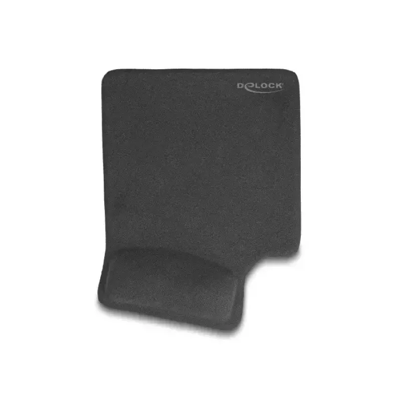 DeLOCK tapete de rato ergonómico com apoio de gel para o pulso para canhotos preto