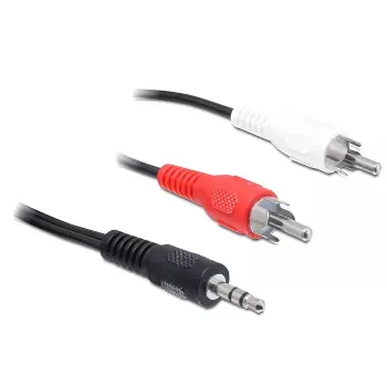 Cabo de áudio DeLOCK 84277 10m 3,5mm 2 x RCA preto