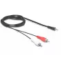 Cabo de áudio DeLOCK 84277 10m 3,5mm 2 x RCA preto
