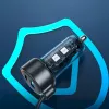 Carregador de automóvel Joyroom JR-CL07 3-em-1 60W com cabo USB-C integrado 1,6 m, preto