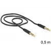 Cabo de áudio DeLOCK 3,5 mm – 3,5 mm 0,5 m preto