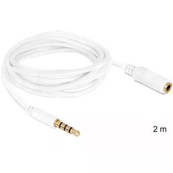 Cabo de áudio DeLOCK 3,5 mm 2 m branco