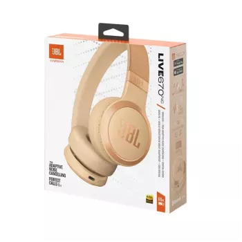 JBL Live 670NC headset sem fios de arco para chamadas/música Bluetooth areia