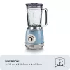 Ariete 583, misturadora Vintage com jarro de vidro de 1,5 litros, 4 lâminas de aço inoxidável, 4 velocidades + Pulse, 1000 Watt, azul