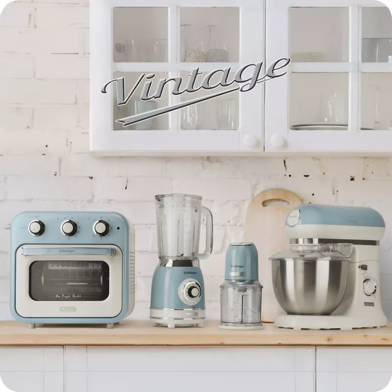 Ariete 583, misturadora Vintage com jarro de vidro de 1,5 litros, 4 lâminas de aço inoxidável, 4 velocidades + Pulse, 1000 Watt, azul