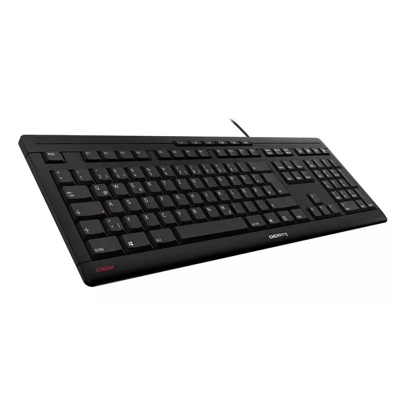 Teclado CHERRY STREAM Home/Office USB QWERTY português preto cinzento tamanho completo 115 teclas