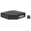 Manhattan cabo adaptador Mini DisplayPort 1.2 para HDMI, DVI e VGA (3-em-1), 25 cm, preto, macho para fêmea, passivo, HDMI 4K@30Hz, VGA e DVI 1080p@60Hz, corresponde a MDP2VGDVHD, compatível com DVI-D, três anos de garantia, blister
