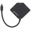 Manhattan cabo adaptador Mini DisplayPort 1.2 para HDMI, DVI e VGA (3-em-1), 25 cm, preto, macho para fêmea, passivo, HDMI 4K@30Hz, VGA e DVI 1080p@60Hz, corresponde a MDP2VGDVHD, compatível com DVI-D, três anos de garantia, blister