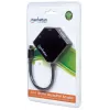 Manhattan cabo adaptador Mini DisplayPort 1.2 para HDMI, DVI e VGA (3-em-1), 25 cm, preto, macho para fêmea, passivo, HDMI 4K@30Hz, VGA e DVI 1080p@60Hz, corresponde a MDP2VGDVHD, compatível com DVI-D, três anos de garantia, blister