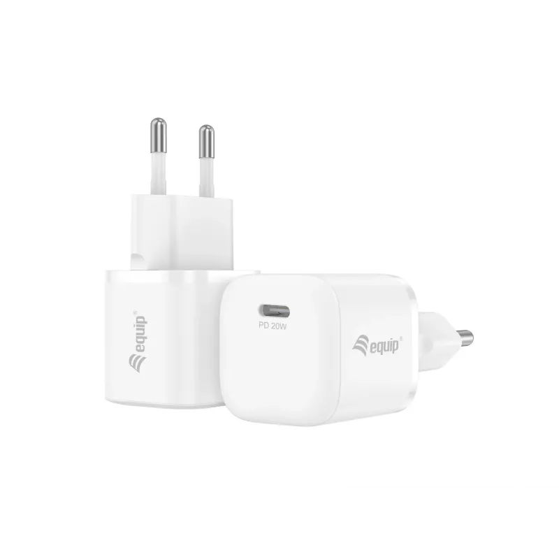 Equip carregador USB-C PD 20W 1 porta interior AC branco 100-240V