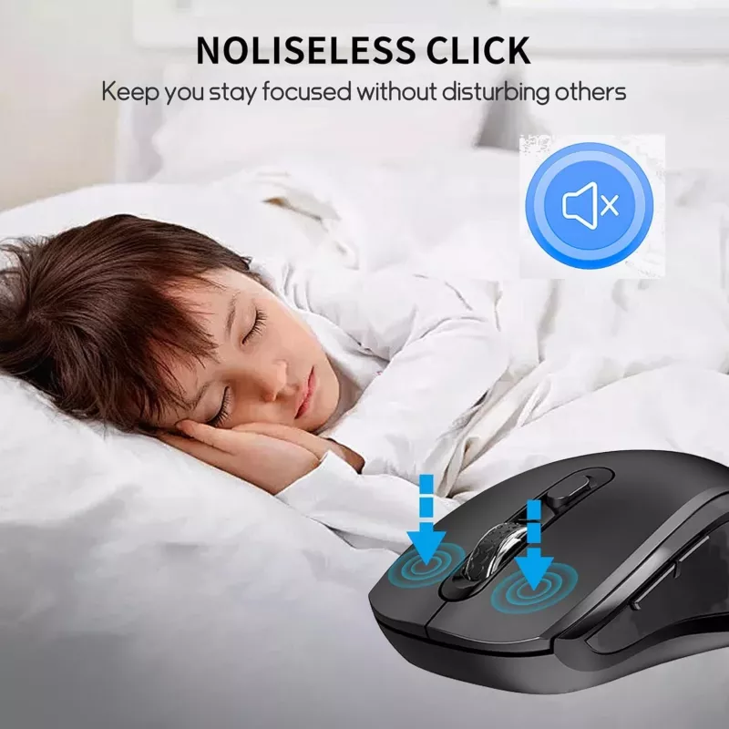 Rato sem fios EQUIP ambidestro 6 botões modo duplo, ótico 1600 DPI, RF + Bluetooth, preto