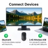 Rato sem fios EQUIP ambidestro 6 botões modo duplo, ótico 1600 DPI, RF + Bluetooth, preto