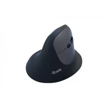 Rato sem fios vertical ergonómico EQUIP para destros, 1600 DPI, RF Wireless + Bluetooth, recarregável, 6 botões, preto