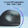 Rato sem fios vertical ergonómico EQUIP para destros, 1600 DPI, RF Wireless + Bluetooth, recarregável, 6 botões, preto