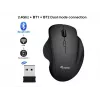 Rato sem fios recarregável EQUIP 6 botões modo duplo — para destros, ótico 1600 DPI, RF Wireless + Bluetooth, preto