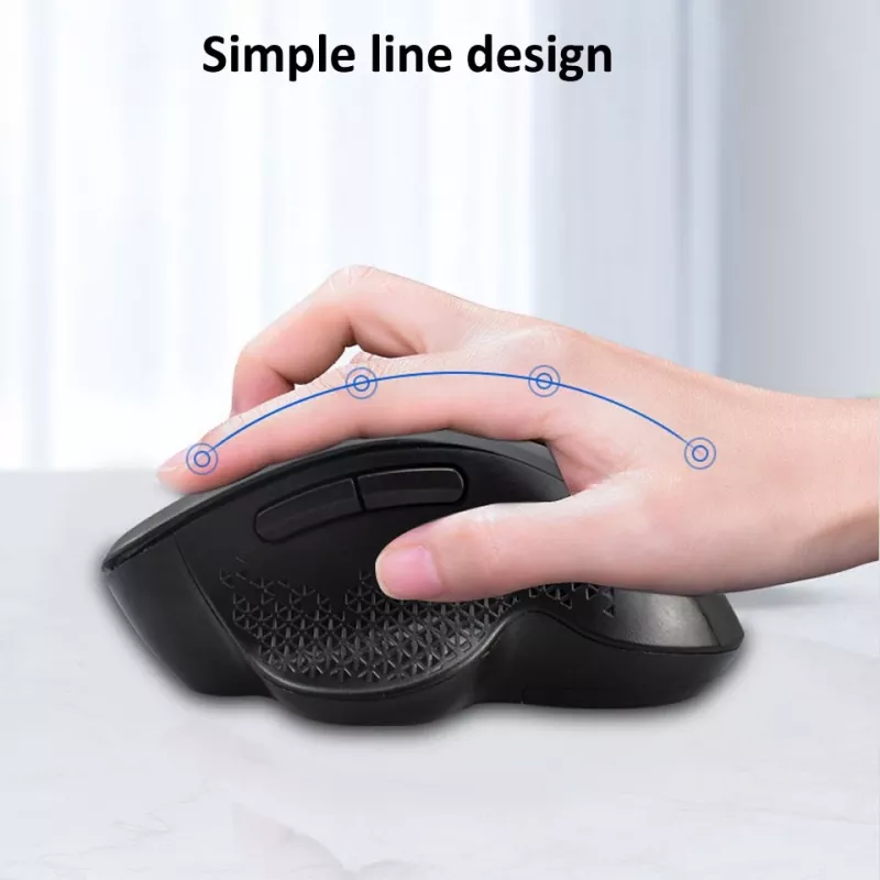 Rato sem fios recarregável EQUIP 6 botões modo duplo — para destros, ótico 1600 DPI, RF Wireless + Bluetooth, preto