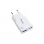 Carregador EQUIP 2 portas 30W GaN fino USB PD — USB-C x1, USB-A x1, entrada 100–240V, saída máx. 20V, branco